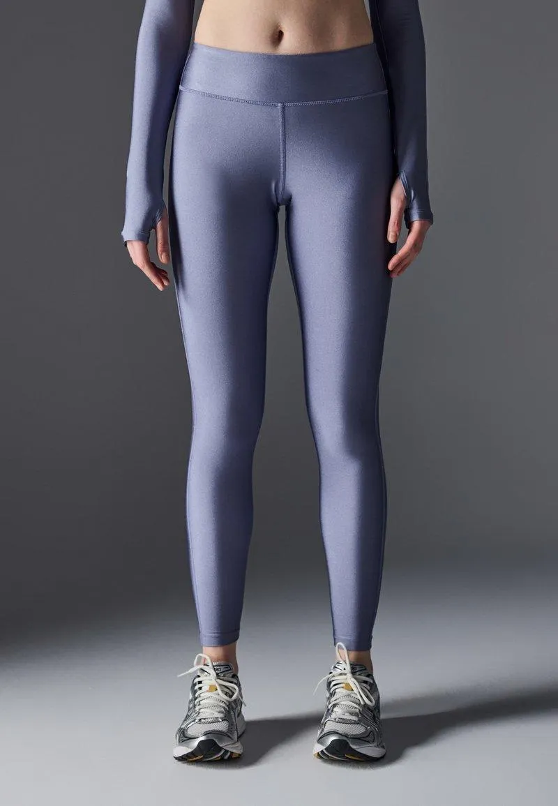 FULL LENGTH LOW RISE SHINY LEGGINGS - Leggings - lilac
