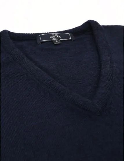 Jersey cashmere pico Azul oscuro