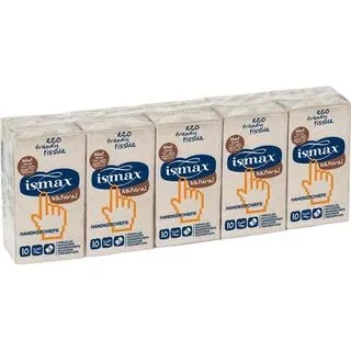 Pañuelos de bolsillo ecológicos Ismax 10x10 uds
