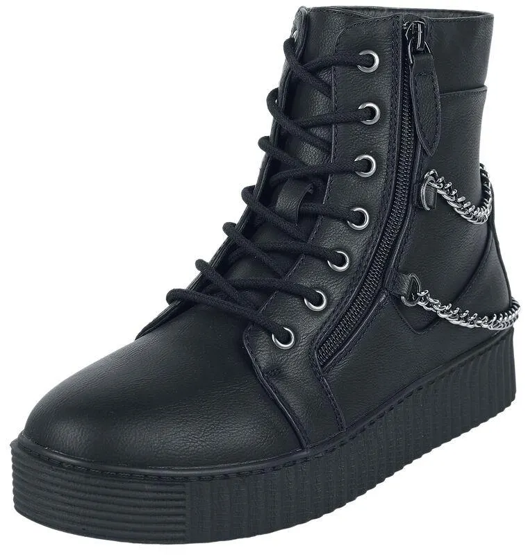 "Zapatillas con cremallera y cadenas"