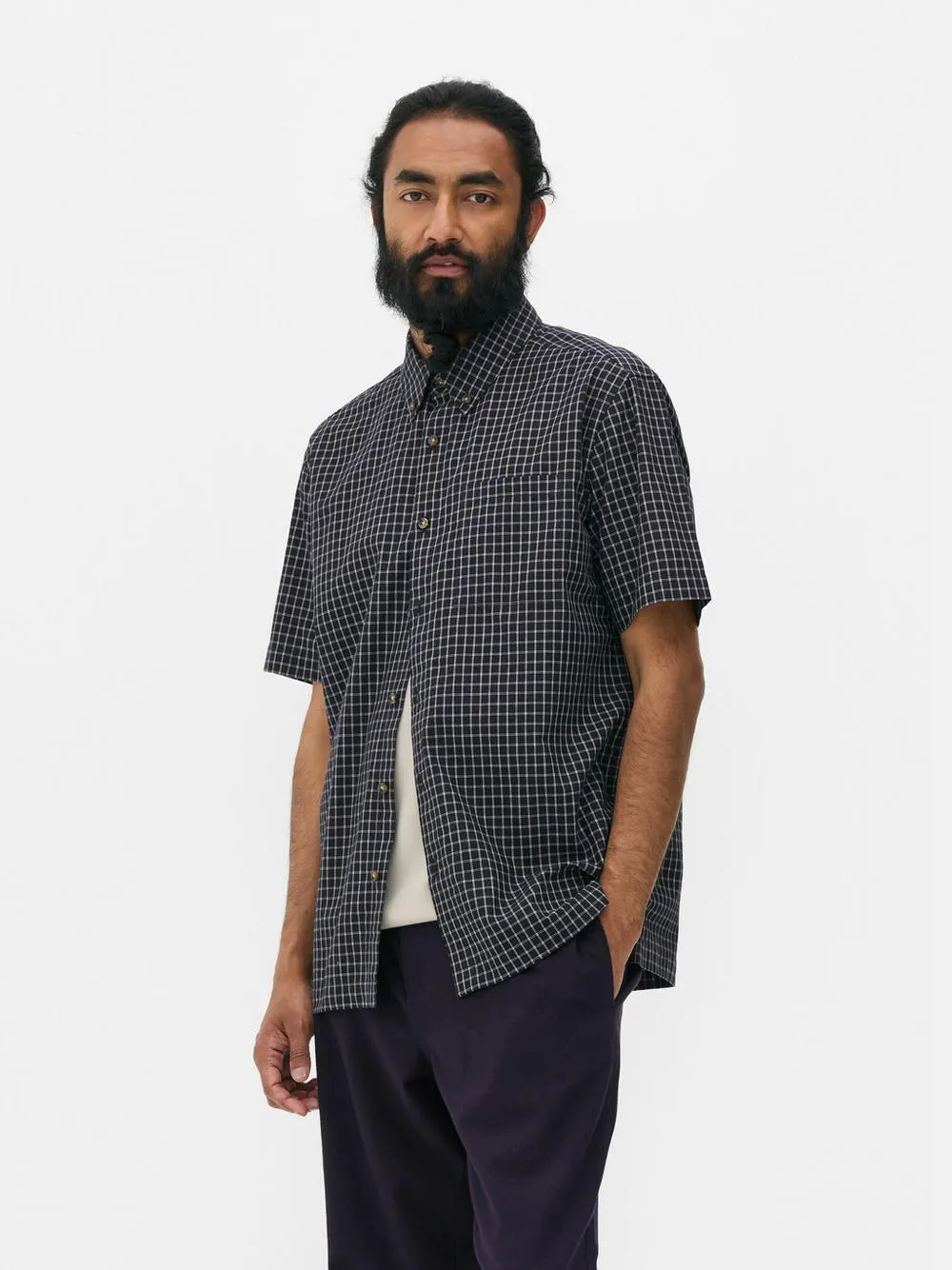 Camisa de manga corta a cuadros