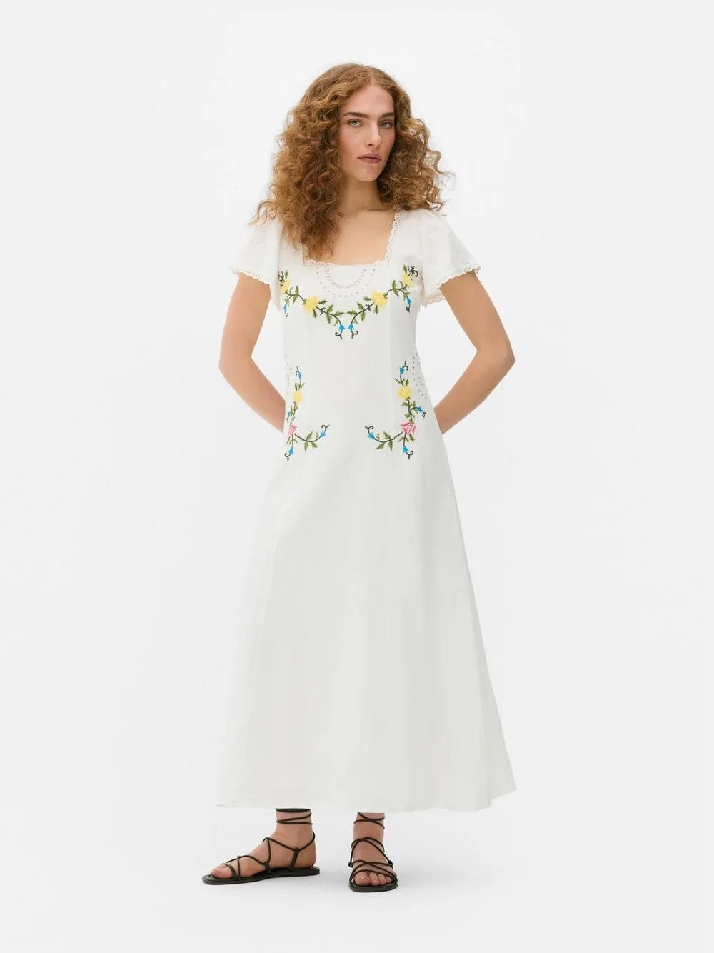 Besticktes Midikleid