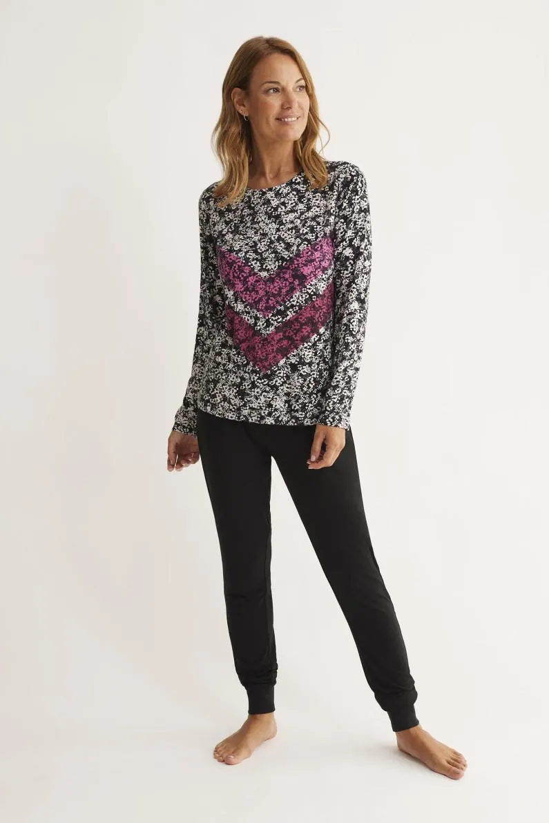 PIJAMA PANTALÓN LARGO PUÑO CON CAMISETA MANGA LARGA MODAL