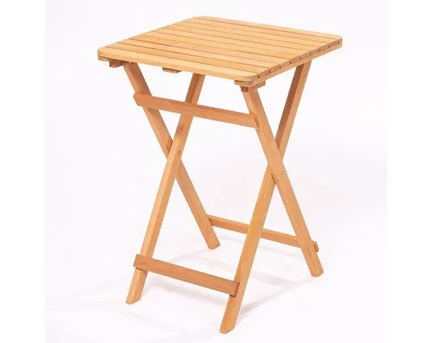 Wellhome mesa de jardín de madera de haya 72 x 50 cm