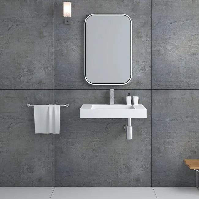 Lavabo mural rectangular Blanco mate - Kwilu