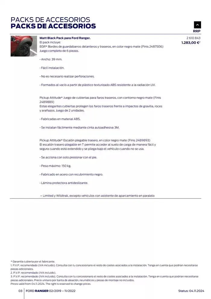 Catálogo de Ford de accesorios Ford Ranger 13 de noviembre al 13 de noviembre 2025 - Página 3
