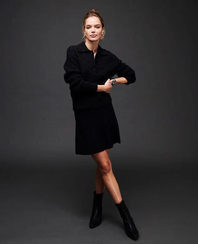 Jersey cuello polo de alpaca mezclada