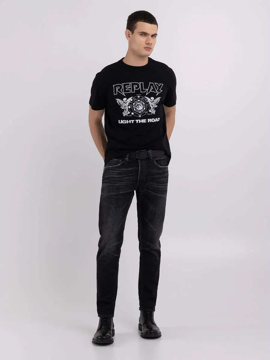 Camiseta de punto con cuello redondo