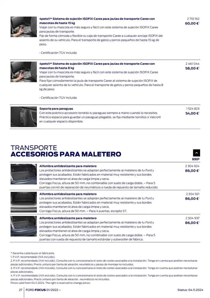 Catálogo de Ford de accesorios Focus 13 de noviembre al 13 de noviembre 2025 - Página 27
