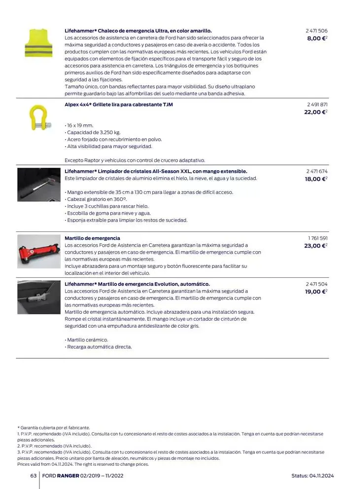 Catálogo de Ford de accesorios Ford Ranger 13 de noviembre al 13 de noviembre 2025 - Página 63