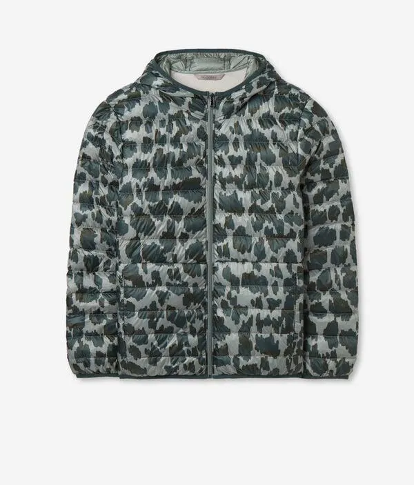 Plumífero de cashmere estampado