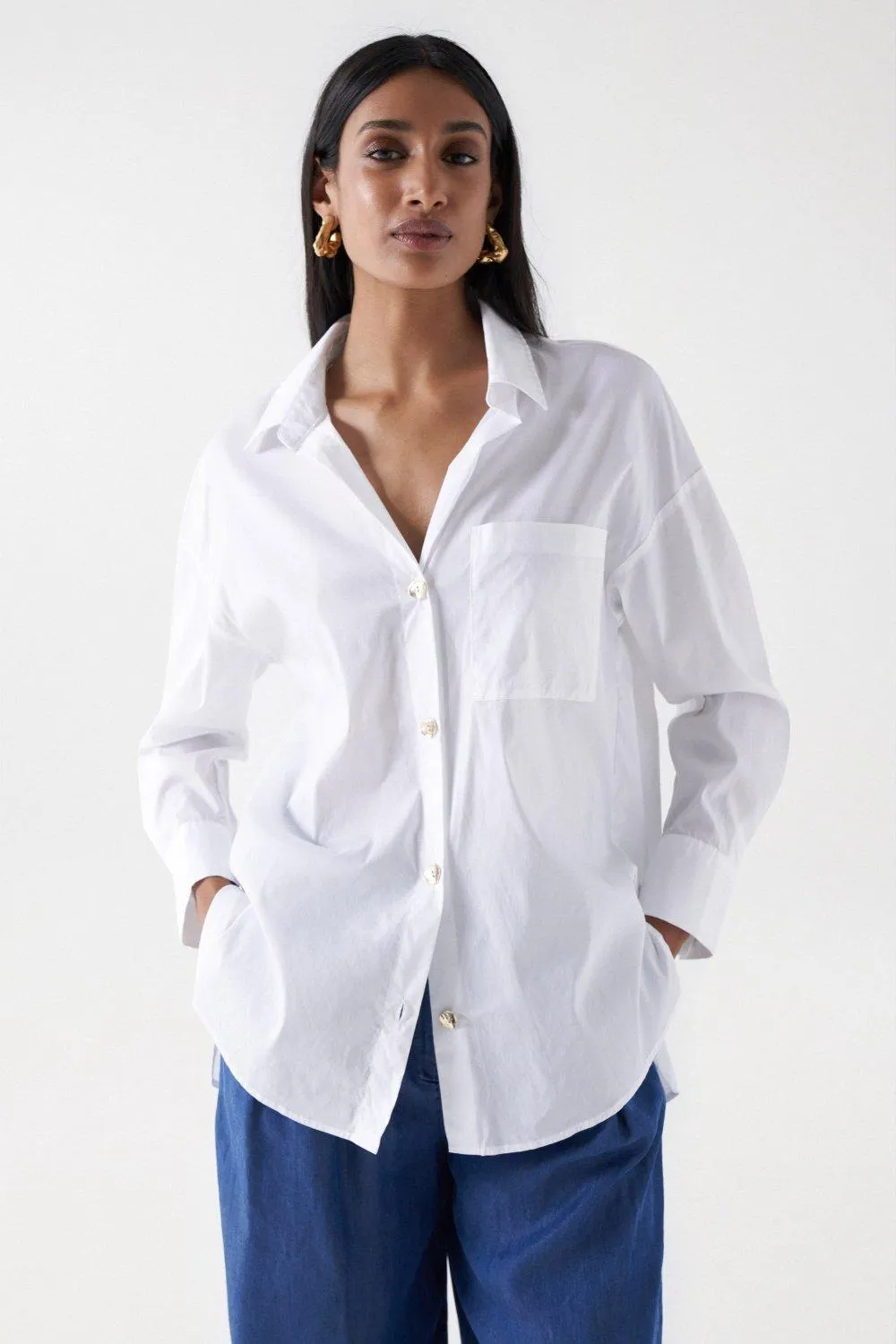CAMISA OVERSIZE CON BOLSILLO