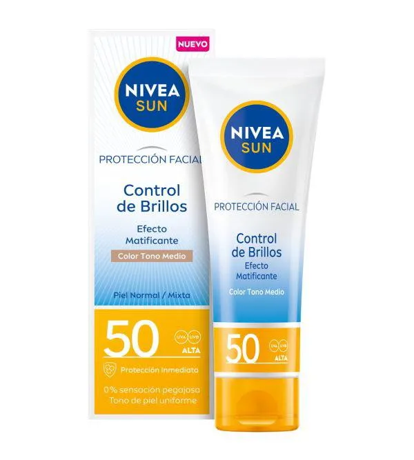 Protección Facial Control de Brillos Tono Medio SPF 50+