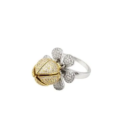 Anillo explosión floral plata