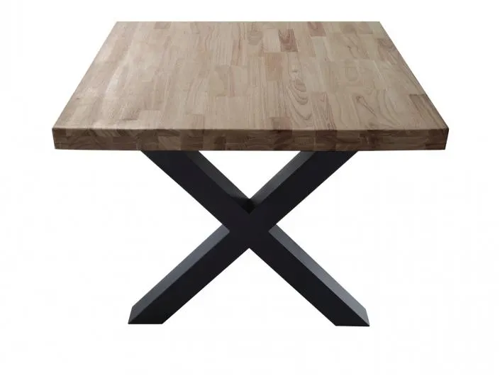 Mesa de comedor fija de 160 cm color roble americano-negro