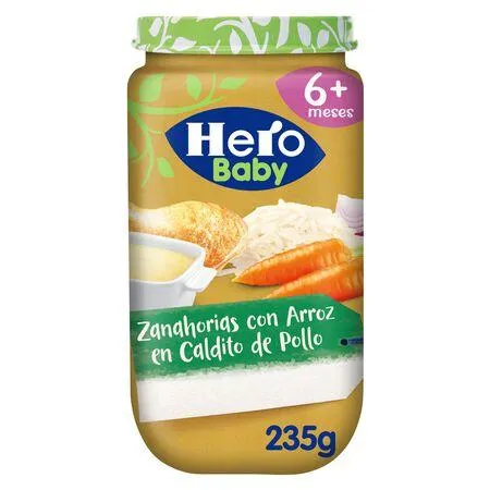Tarro Hero baby zanahoria-arroz en caldo 235g