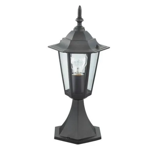 Farol jardin sobremuro e27 60w metal negro orlando simon brico