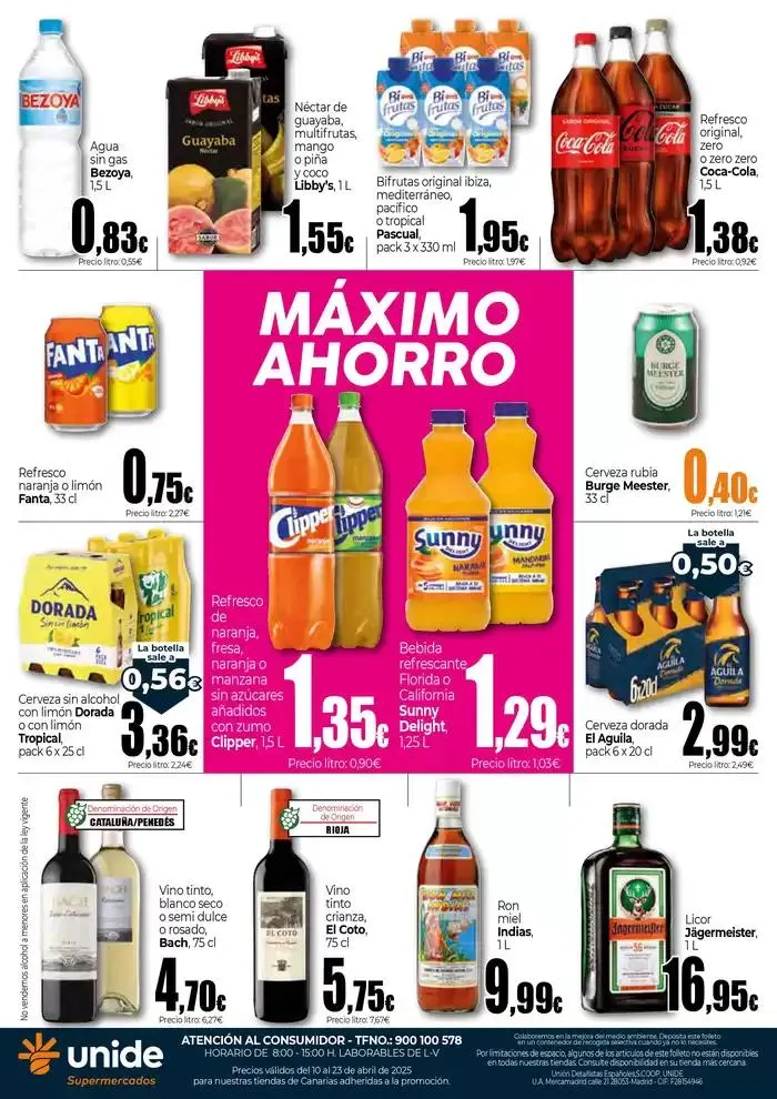 Catálogo de Máximo Ahorro UNIDE Supermercados Canarias 10 de abril al 23 de abril 2025 - Página 8