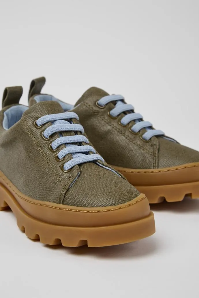 Brutus Zapatos verdes de algodón orgánico para niños