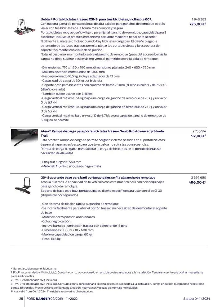 Catálogo de Ford de accesorios Ford Ranger 13 de noviembre al 13 de noviembre 2025 - Página 25