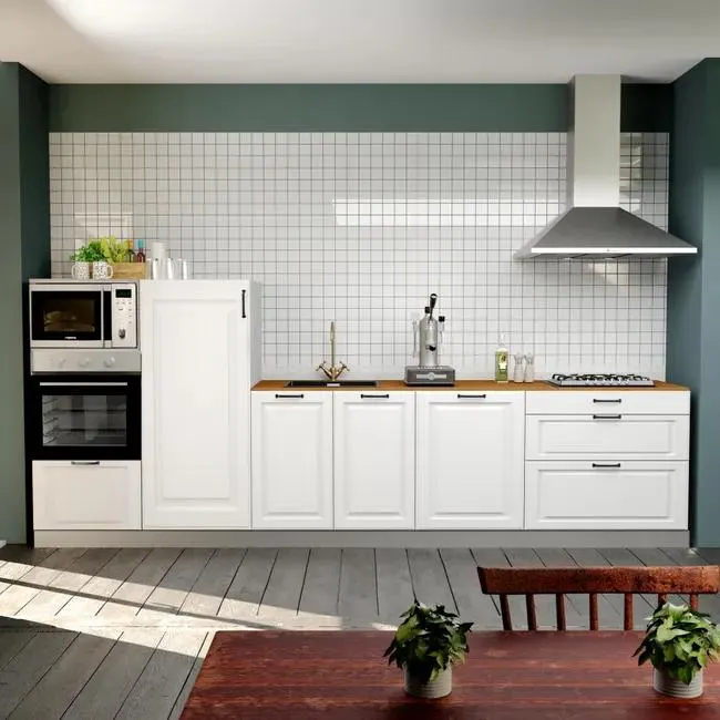 Cocina en kit DELINIA ID OXFORD blanco 3.60 m