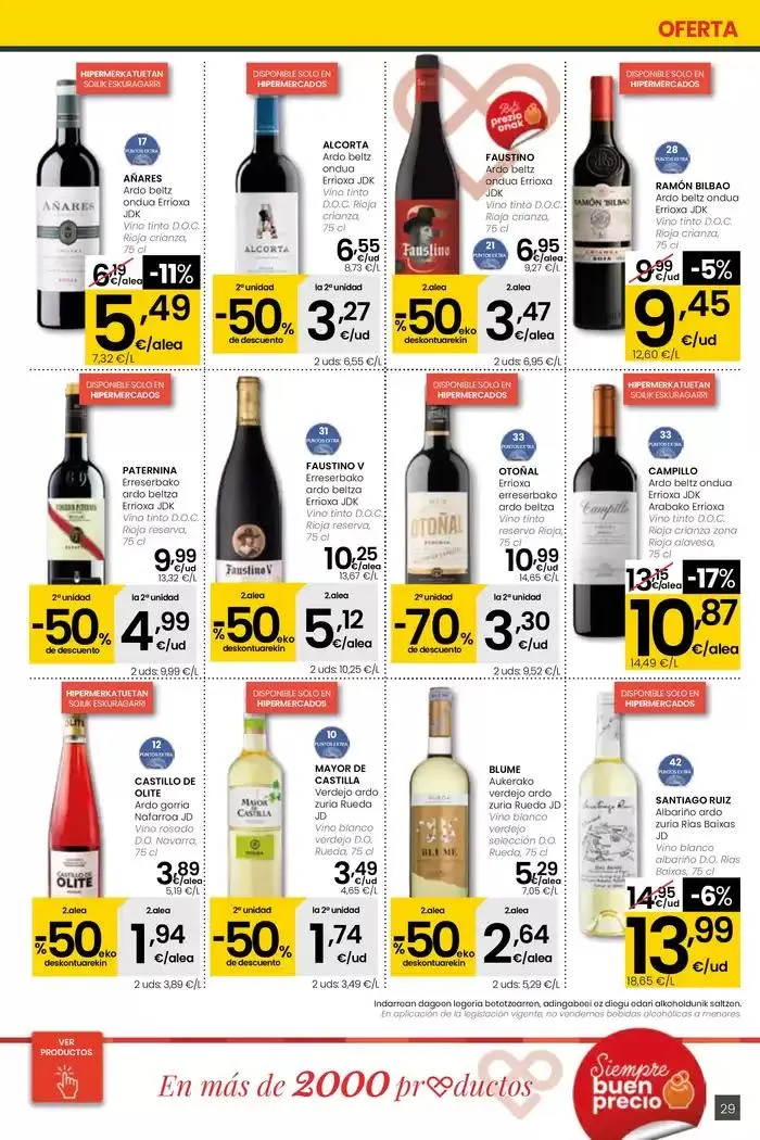Catálogo de 2000 produktu baino gehiago, BETI PREZIO ONEAN HIPERMERKATUAK EROSKI 13 de febrero al 25 de febrero 2025 - Página 29