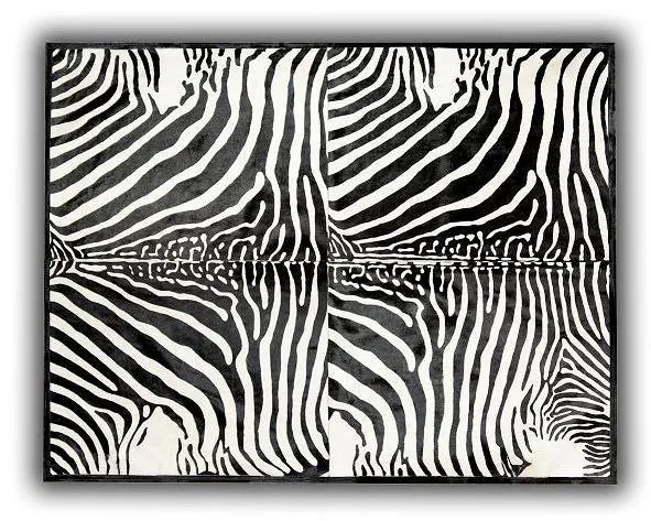 Alfombra piel toro impreso Cebra 4 piezas 140x200c