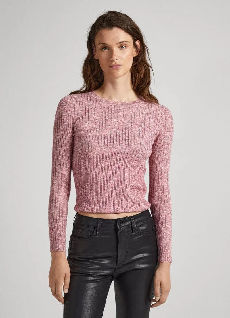 TOP ALGODÓN MELANGE JASPEADO