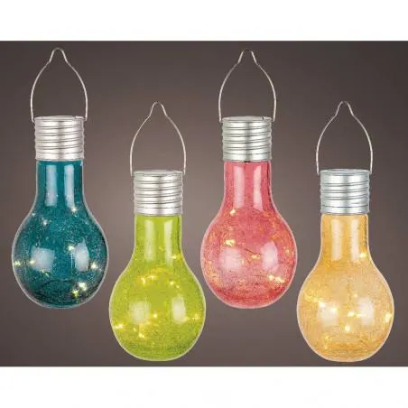 BOMBILLA LED SOLAR COLORES 9X17
