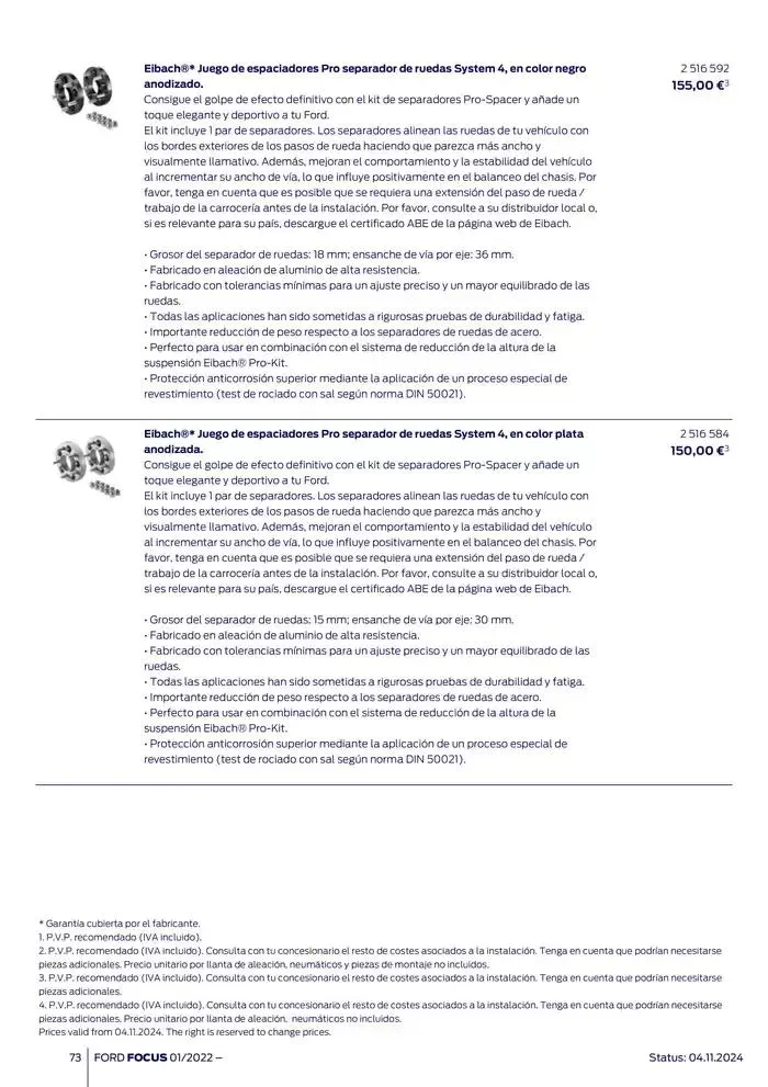Catálogo de Ford de accesorios Focus 13 de noviembre al 13 de noviembre 2025 - Página 73