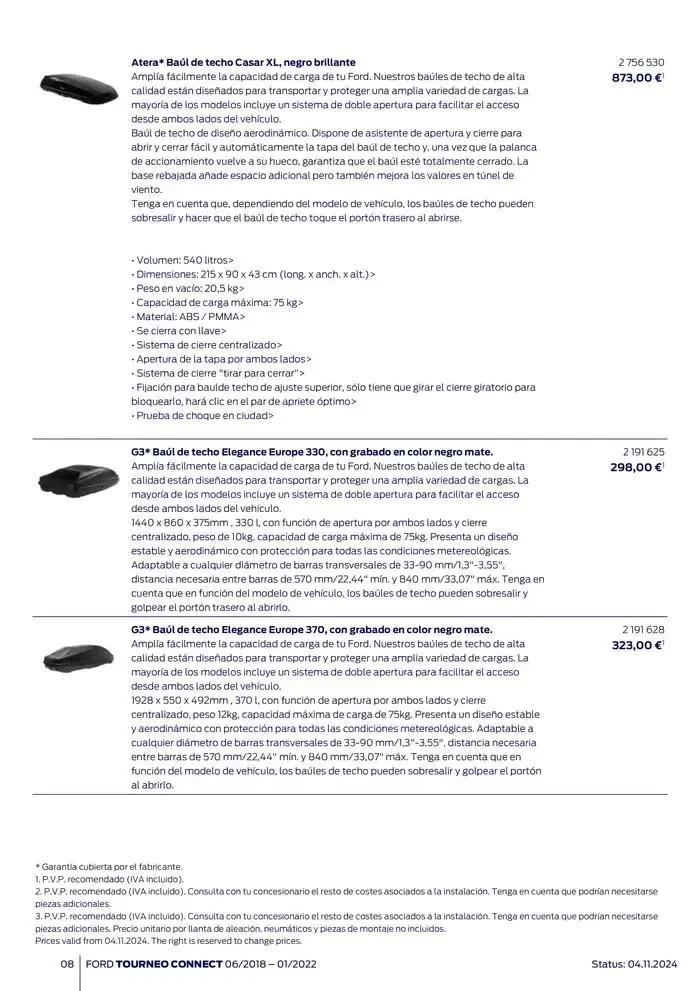 Catálogo de Ford de accesorios Tourneo Connect 13 de noviembre al 13 de noviembre 2025 - Página 8