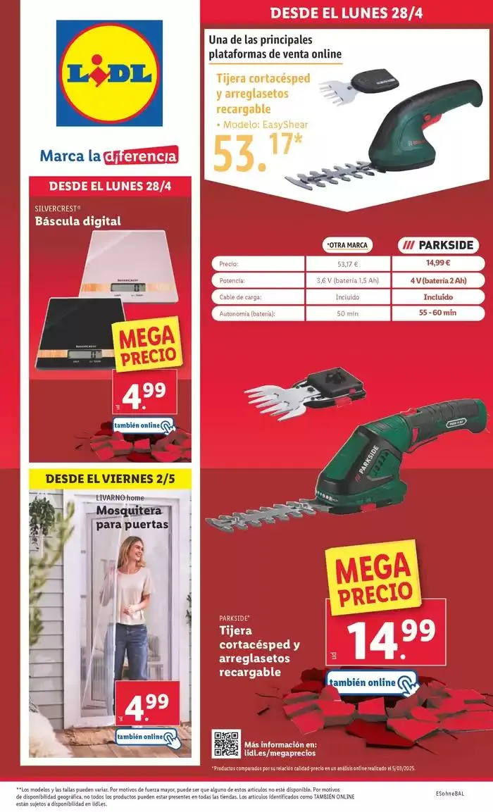 Catálogo de ¡Bazar Lidl! Ofertas válidas del 28/04 al 04/05 28 de abril al 4 de mayo 2025 - Página 1