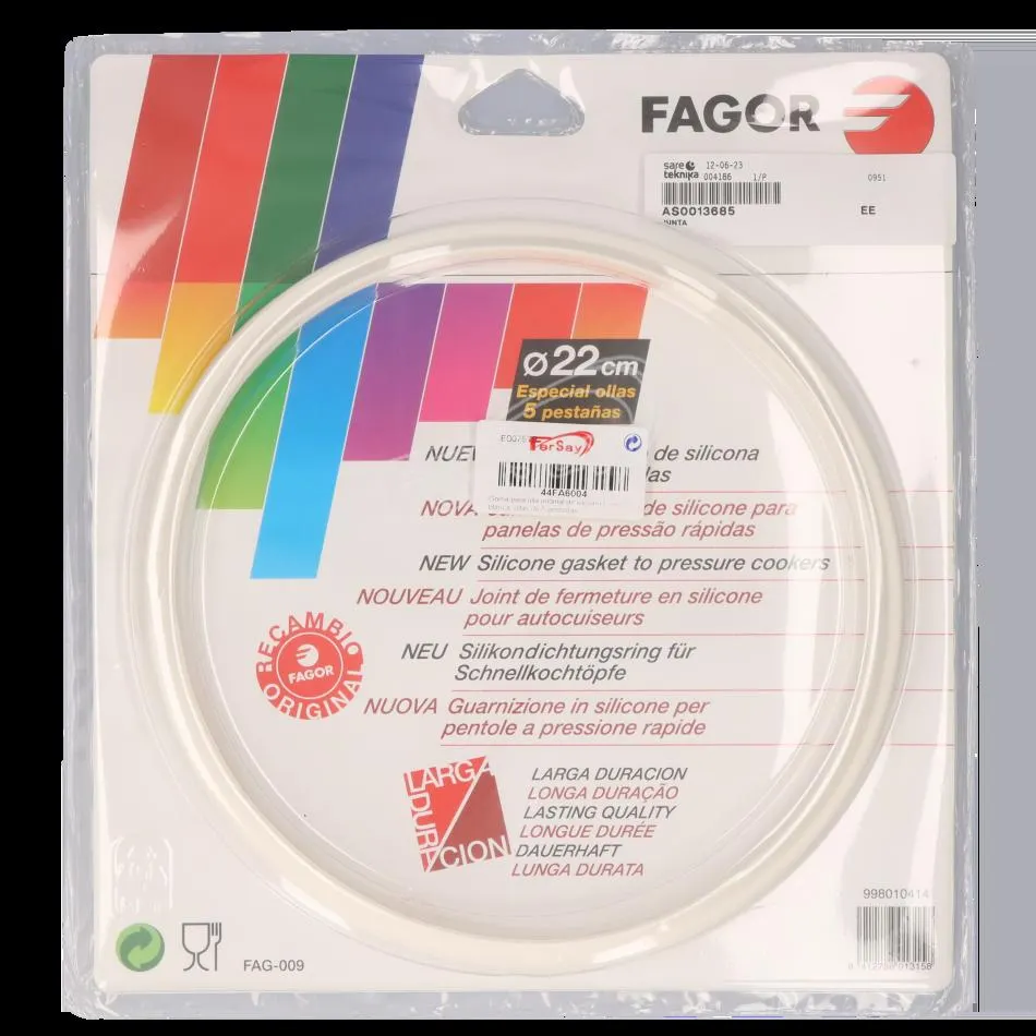 Goma para olla presión Fagor 22 cm diámetro.
