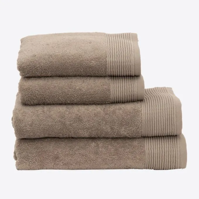 Set 4 Toallas Algodón Peinado - Basic LM Taupe