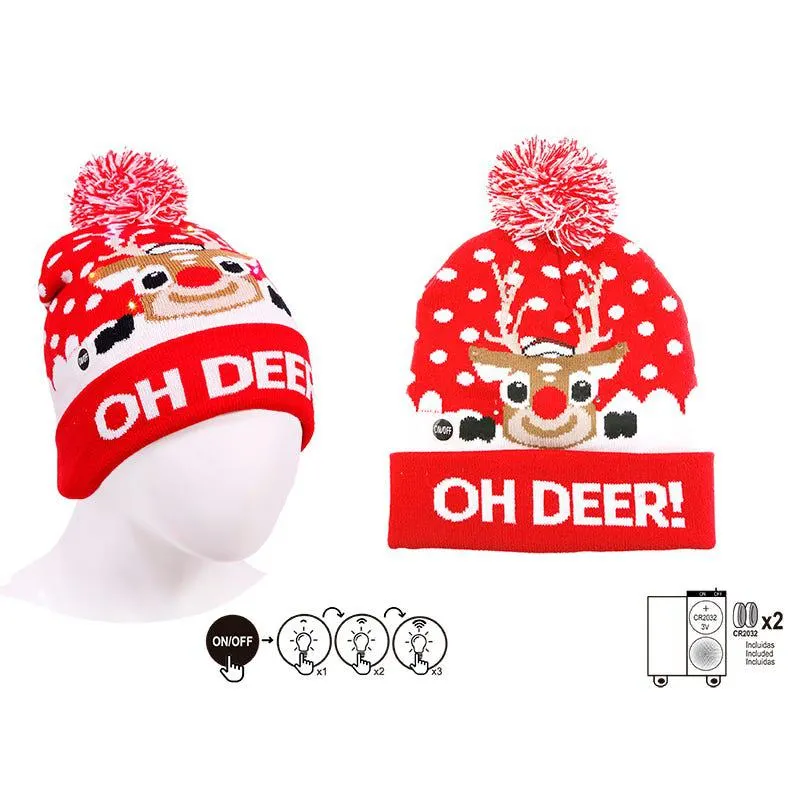 Gorro de navidad reno con luces – Oh Deer!