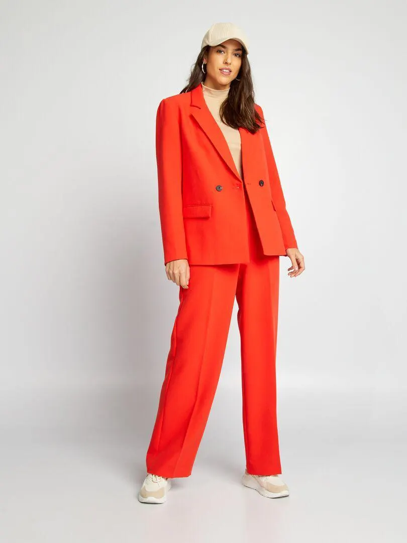 Pantalón regular de sarga - ROJO