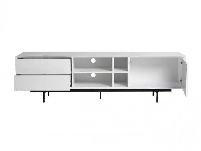 Mueble Tv Blanco 180 Cm con 1 puerta y 2 cajones