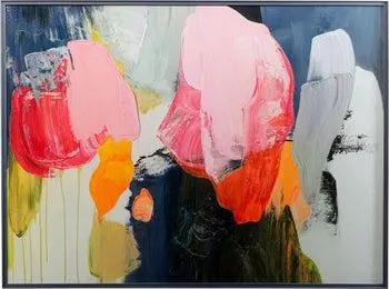 Cuadro enmarcado Abstract High Gloss Rosa 160x120cm