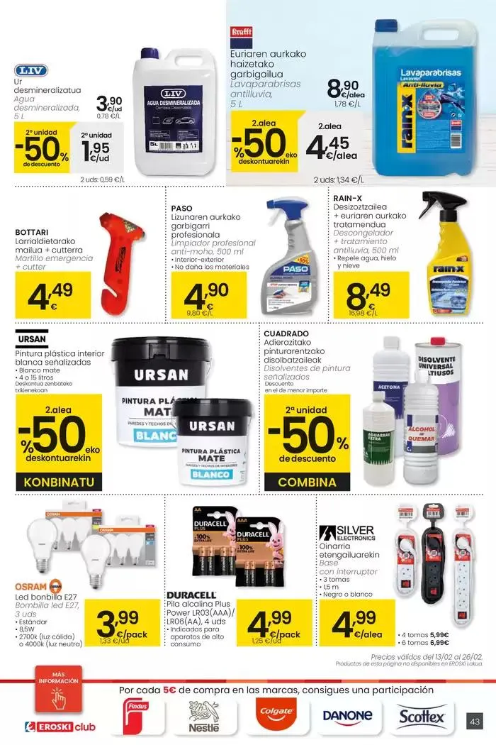 Catálogo de 2000 produktu baino gehiago, BETI PREZIO ONEAN HIPERMERKATUAK EROSKI 13 de febrero al 25 de febrero 2025 - Página 43