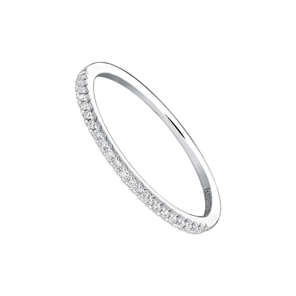 Anillo orla diamantes 0,09 ct oro blanco