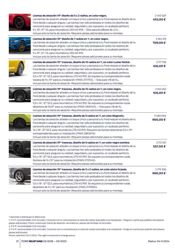 Catálogo de Ford de accesorios Ford Mustang 13 de noviembre al 13 de noviembre 2025 - Página 31