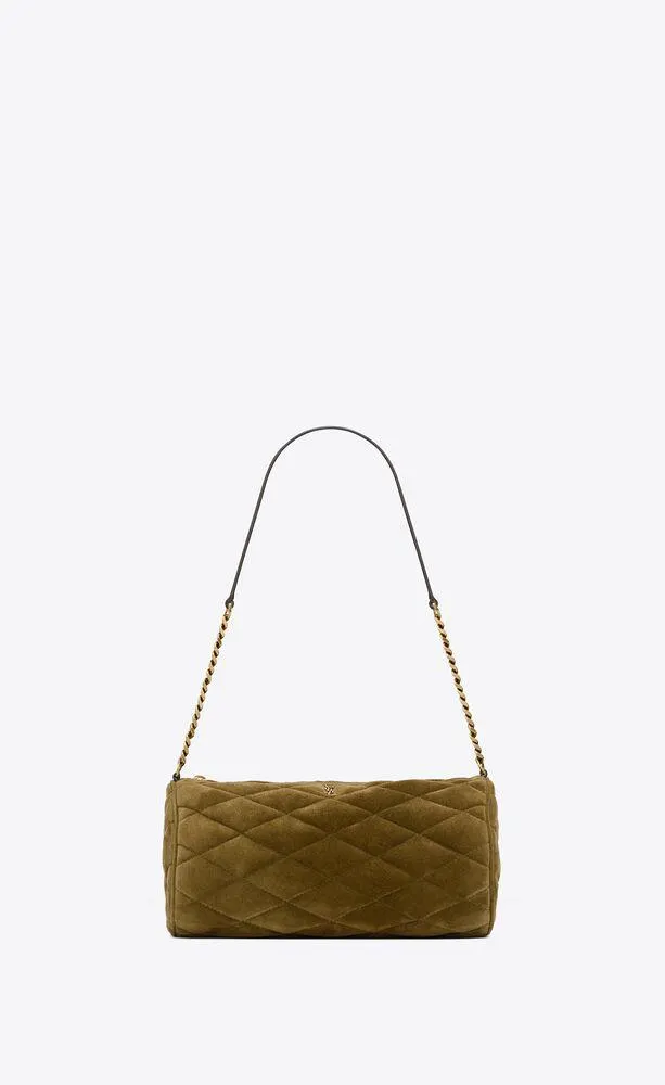 bolso pequeño en forma de tubo sade de ante acolchado