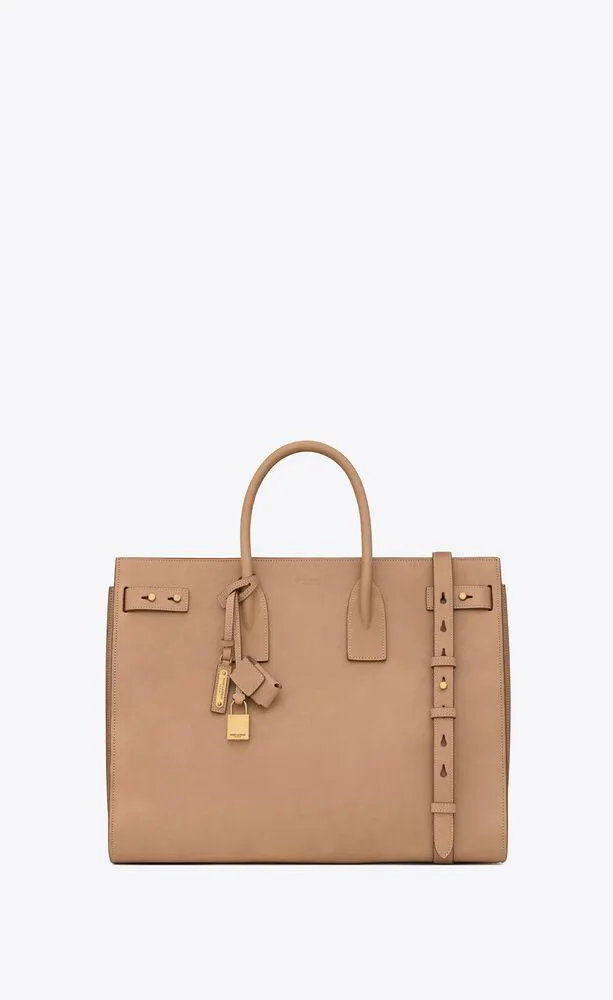 bolso grande y estrecho sac de jour de piel de curtido vegetal