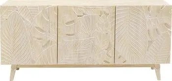 Aparador Jungle Nature de madera 3 puertas motivo floral boho 160x75 cm