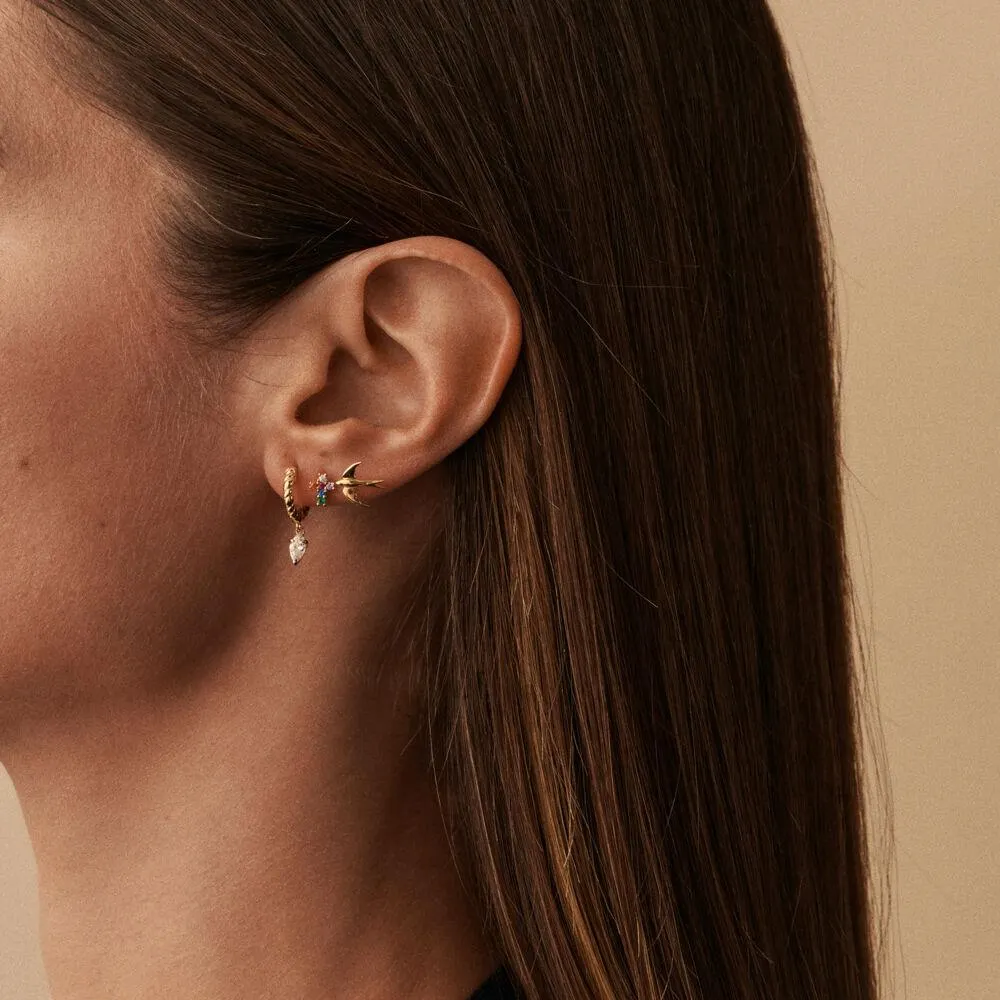 Piercing mini CROSS - Multicolor / Oro