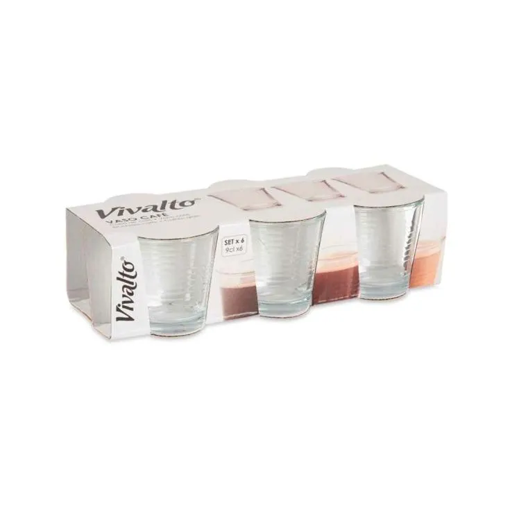 set 6 vasos café 90ml, ud