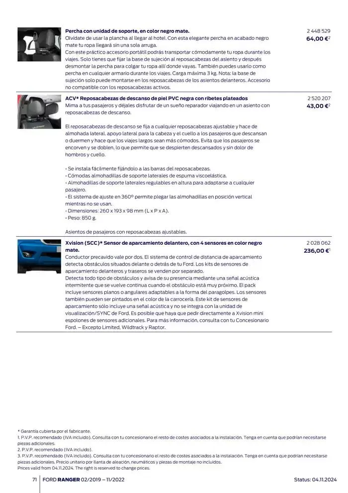 Catálogo de Ford de accesorios Ford Ranger 13 de noviembre al 13 de noviembre 2025 - Página 71
