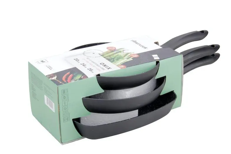 Set 3 sartén ONIX 20 + 24 + Grill 26 x 26cm AMERCOOK