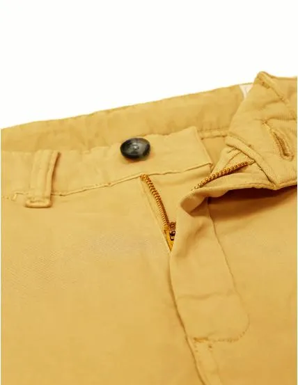 Pantalón satén lavado Mostaza