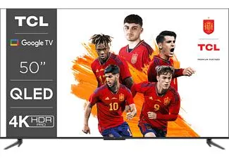 TV QLED 50" - TCL 50C645, UHD 4K, Quad Core, Smart TV, Dolby Atmos , Brushed titanium metal front